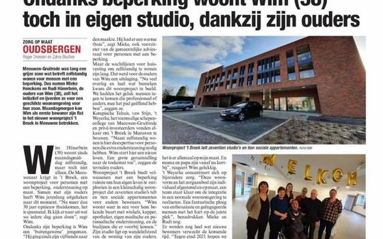 OUDSBERGEN - eerste bewoner in 't Broek, een project voor mensen met een beperking.