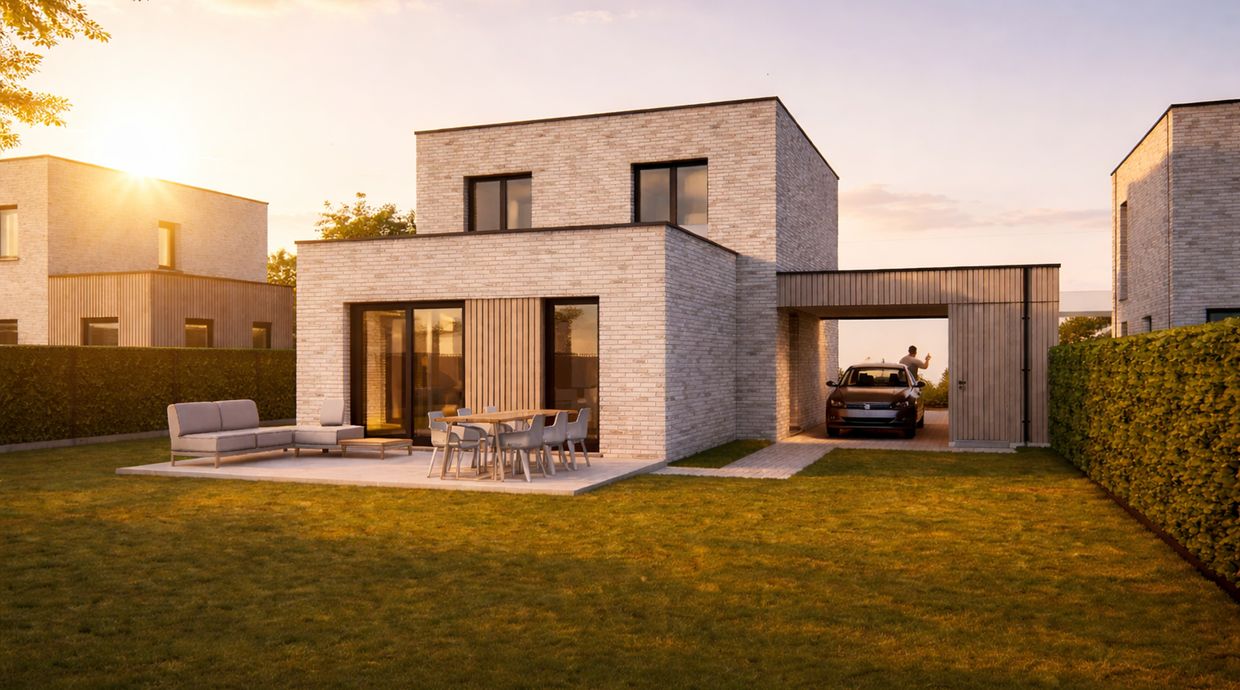 Verkaveling Neeroeteren met woningen en bouwgronden vergunde plannen